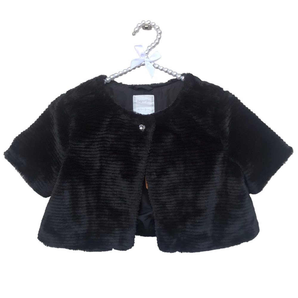 Gymboree Faux Fur Black Capelet size 14